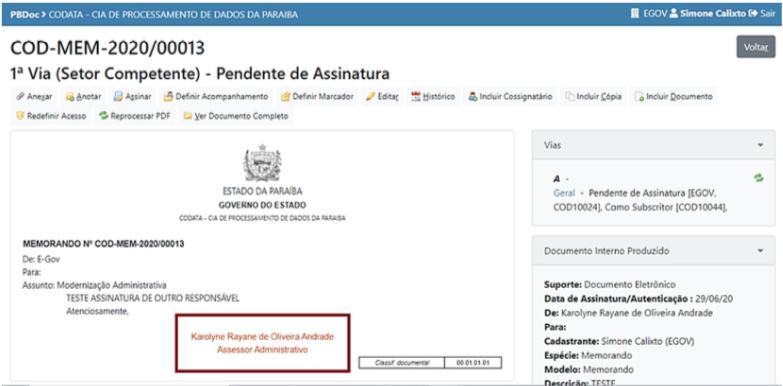 2.6 Assinar Documento assinatura destacada