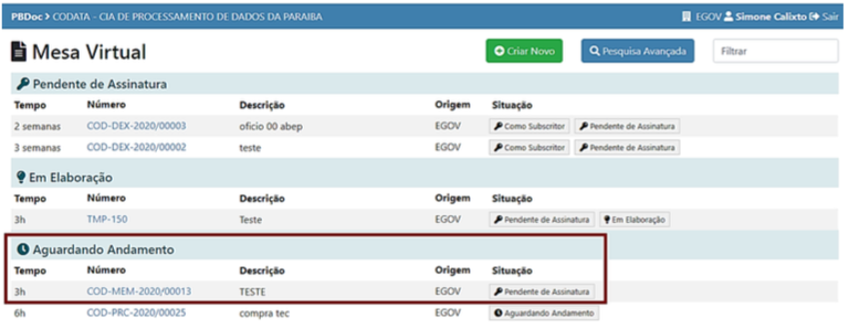 2.6 Assinar Documento pendente de assinatura