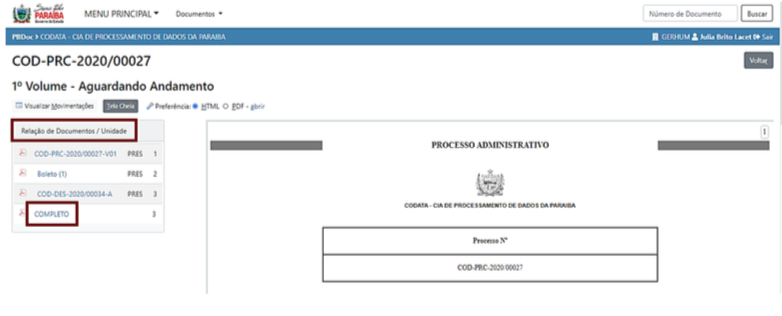 3.6 Visualizar Documento escolher ver completo