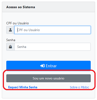 Sou um novo usuário