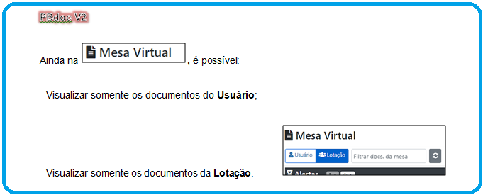 2 Visualizar somente os documentos do usuário