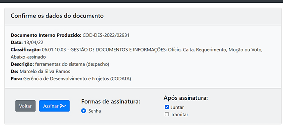 4.11 Confirme os dados do documento