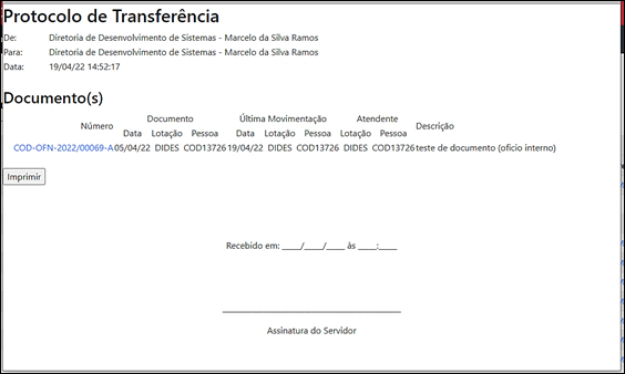 7.2 Protocolo de transferência