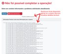 Não foi possível completar a operação