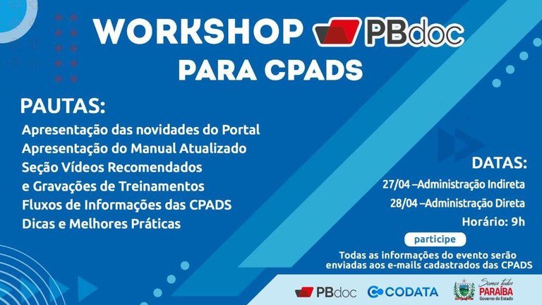 Codata realiza workshop sobre o PBdoc para CPADs