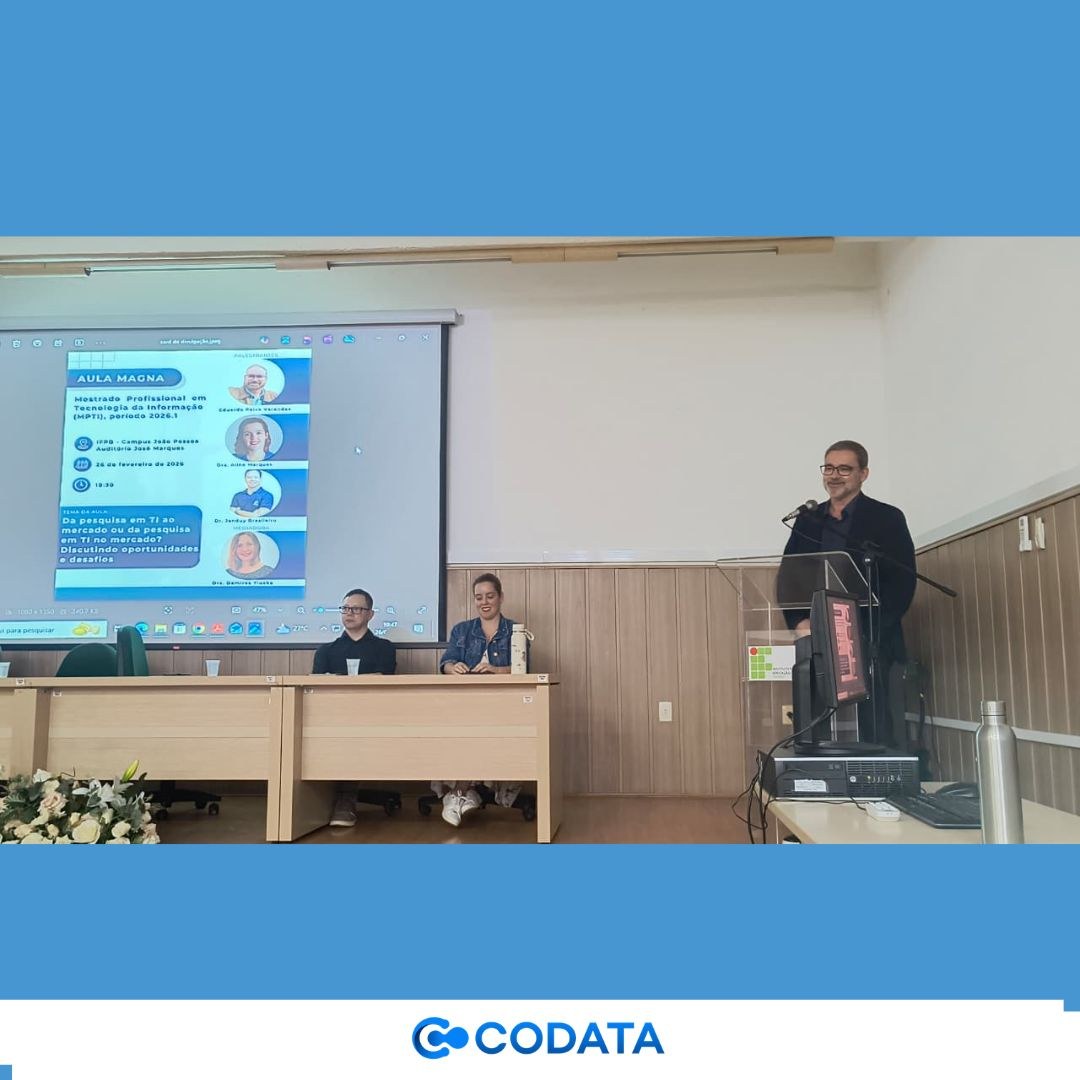 A CODATA mantém uma parceria sólida com o IFPB, contando atualmente com servidores e colaboradores egressos da instituição, além de profissionais que cursam mestrado na área de Tecnologia da Informação.