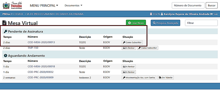 2.6 Penente de assinatura