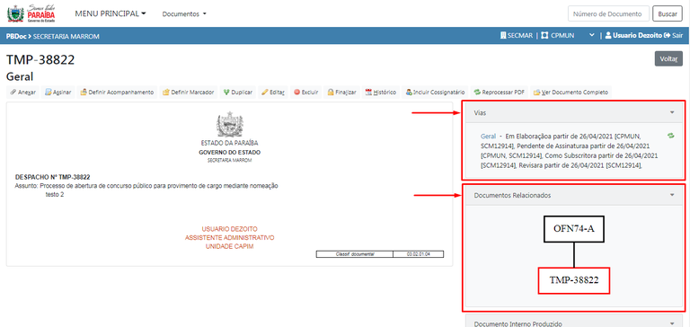 3.3 vias e documentos relacionado